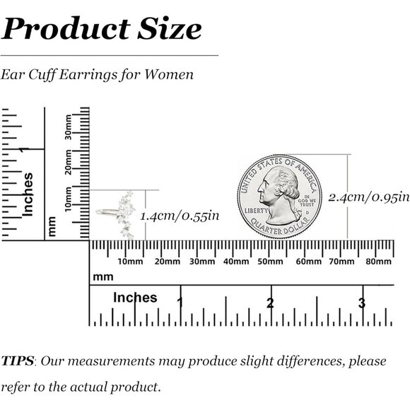 Star Right Non Piercing Rhinestone Star Clip on Earring Cartilage Jewelryt Gift - Picture 6 of 9